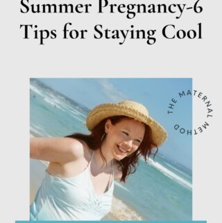 pregnant mother on the beach during summer