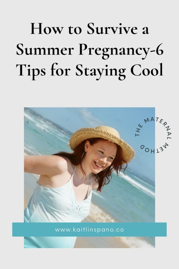 pregnant mother on the beach during summer